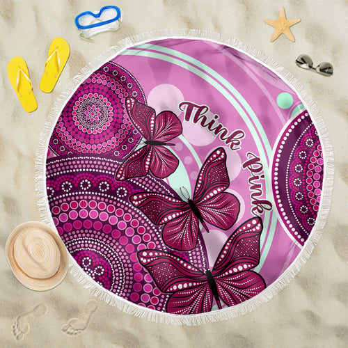 australia-breast-cancer-beach-blanket-indigenous-butterfly-no-one-fights-alone