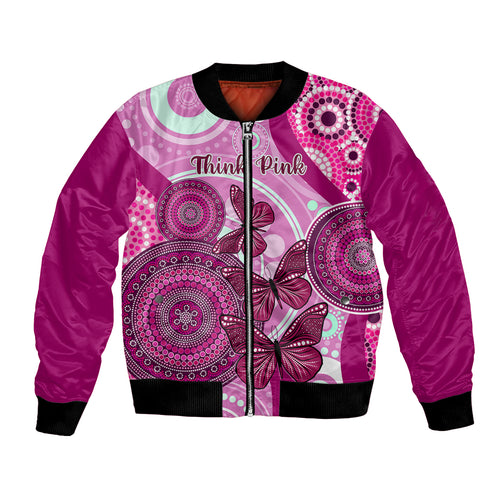 australia-breast-cancer-bomber-jacket-indigenous-butterfly-no-one-fights-alone