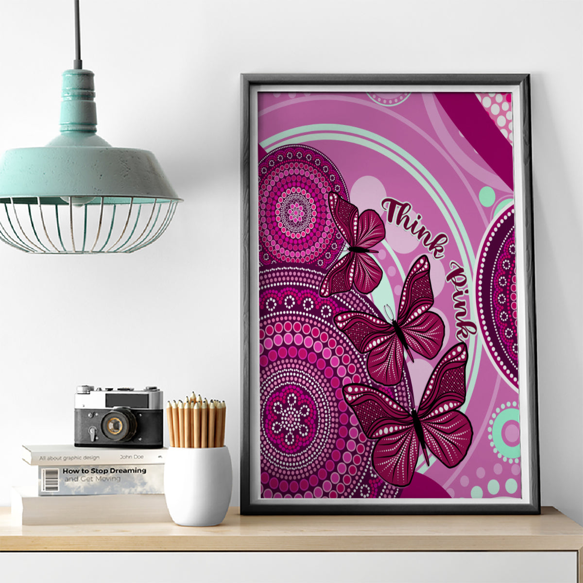 australia-breast-cancer-canvas-wall-art-indigenous-butterfly-no-one-fights-alone