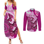 australia-breast-cancer-couples-matching-summer-maxi-dress-and-long-sleeve-button-shirts-indigenous-butterfly-no-one-fights-alone