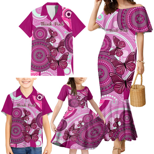 australia-breast-cancer-family-matching-mermaid-dress-and-hawaiian-shirt-indigenous-butterfly-no-one-fights-alone