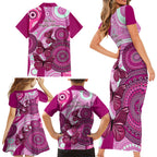 australia-breast-cancer-family-matching-short-sleeve-bodycon-dress-and-hawaiian-shirt-indigenous-butterfly-no-one-fights-alone