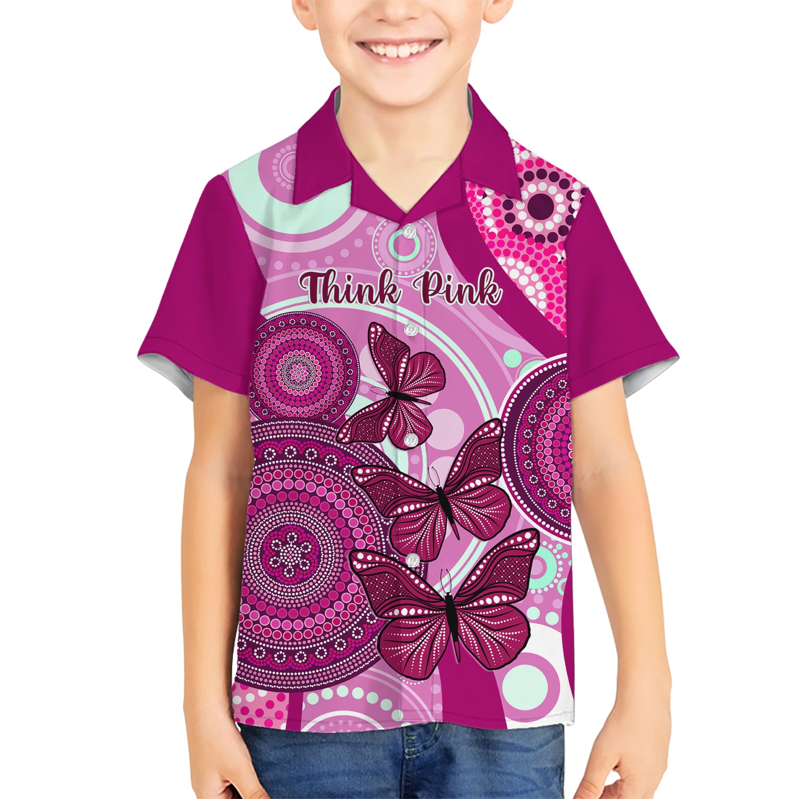 australia-breast-cancer-hawaiian-shirt-indigenous-butterfly-no-one-fights-alone