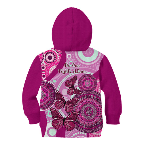 australia-breast-cancer-kid-hoodie-indigenous-butterfly-no-one-fights-alone