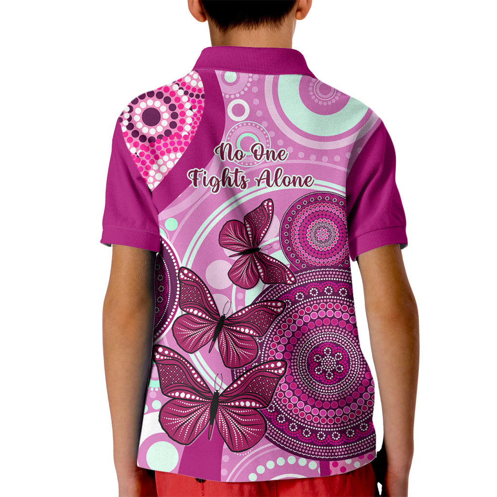 australia-breast-cancer-kid-polo-shirt-indigenous-butterfly-no-one-fights-alone