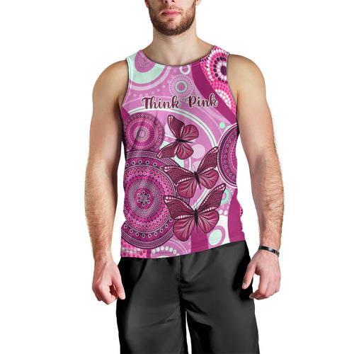 australia-breast-cancer-men-tank-top-indigenous-butterfly-no-one-fights-alone