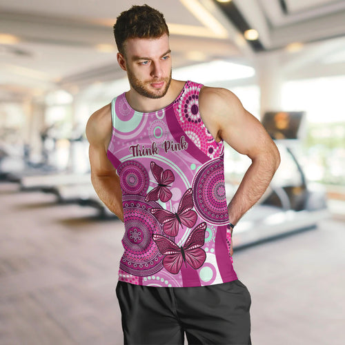 australia-breast-cancer-men-tank-top-indigenous-butterfly-no-one-fights-alone