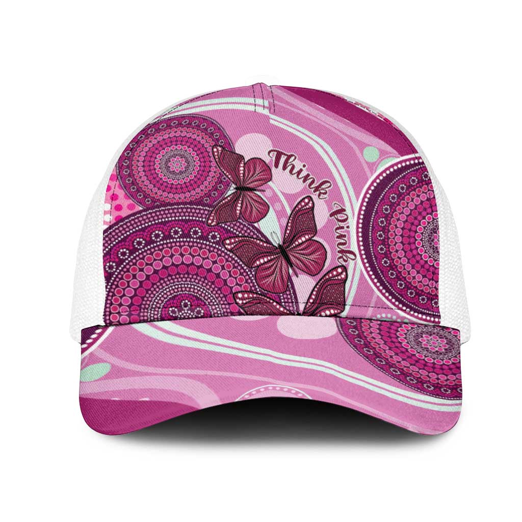 Australia Breast Cancer Mesh Trucker Cap Indigenous Butterfly No One Fights Alone - Aussie Hoodie