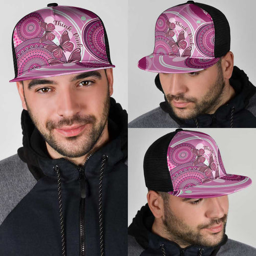Australia Breast Cancer Mesh Trucker Cap Indigenous Butterfly No One Fights Alone - Aussie Hoodie