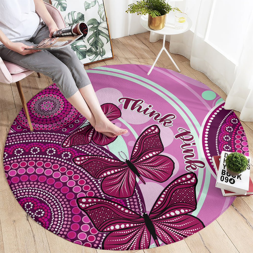 australia-breast-cancer-round-carpet-indigenous-butterfly-no-one-fights-alone