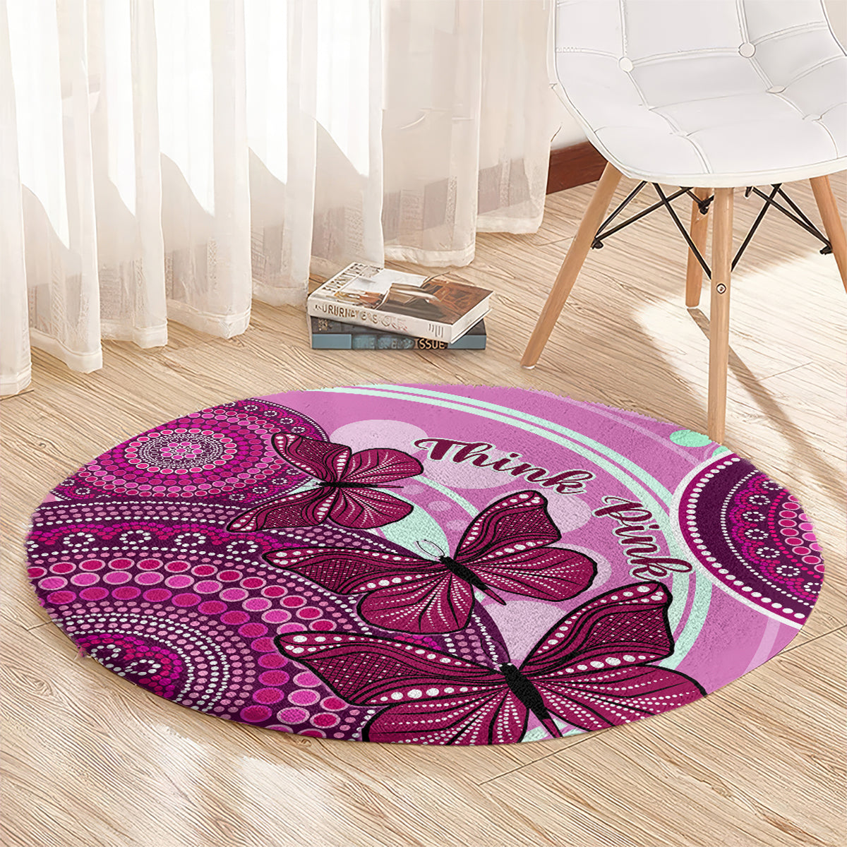 australia-breast-cancer-round-carpet-indigenous-butterfly-no-one-fights-alone
