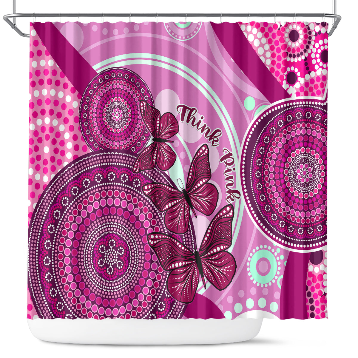 australia-breast-cancer-shower-curtain-indigenous-butterfly-no-one-fights-alone