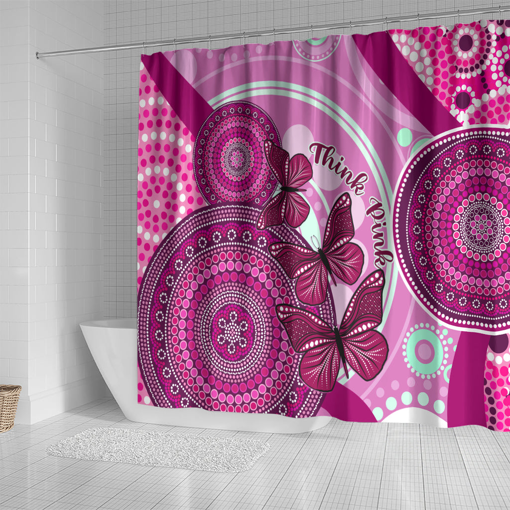 australia-breast-cancer-shower-curtain-indigenous-butterfly-no-one-fights-alone