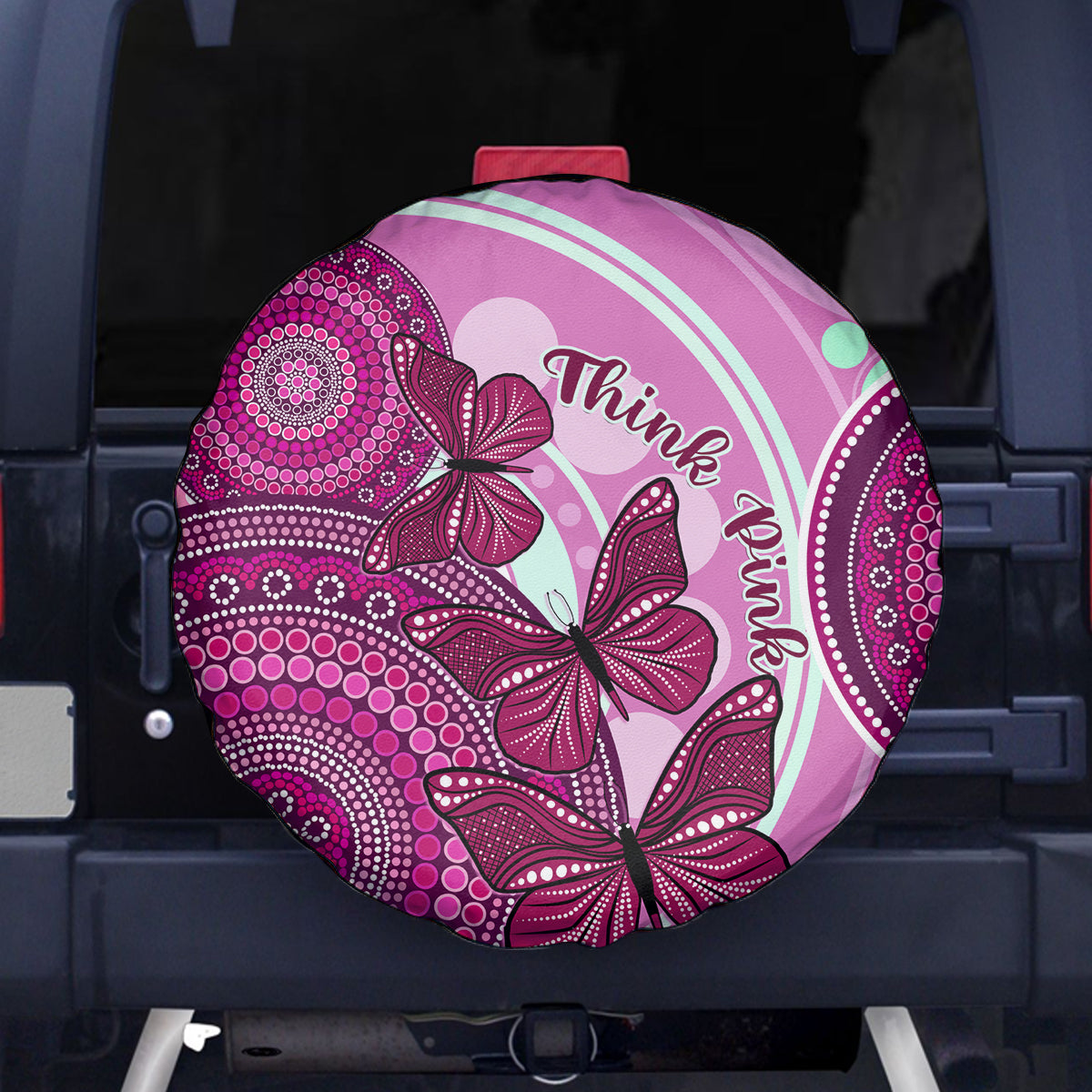 australia-breast-cancer-spare-tire-cover-indigenous-butterfly-no-one-fights-alone