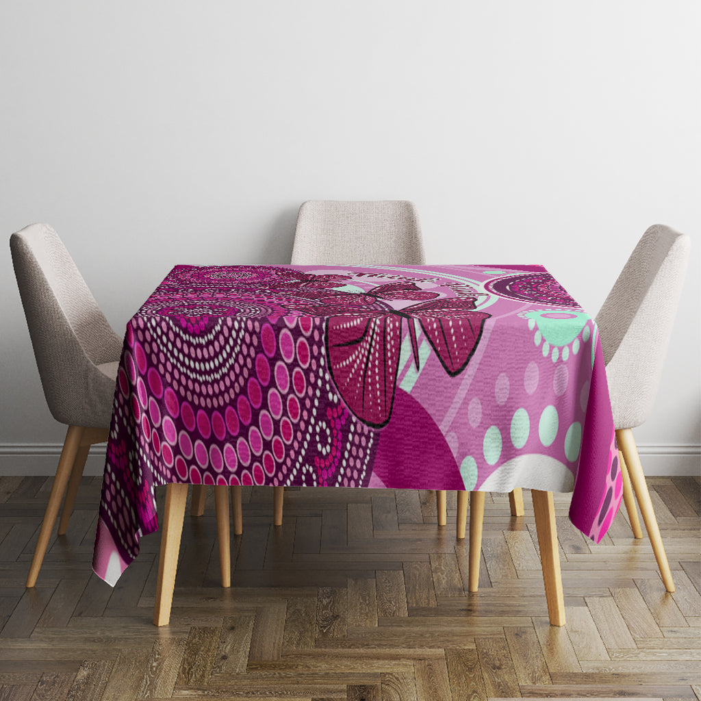 australia-breast-cancer-tablecloth-indigenous-butterfly-no-one-fights-alone