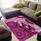 personalised-australia-breast-cancer-area-rug-indigenous-butterfly-no-one-fights-alone