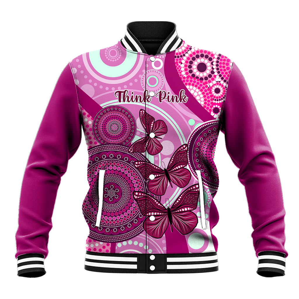 personalised-australia-breast-cancer-baseball-jacket-indigenous-butterfly-no-one-fights-alone