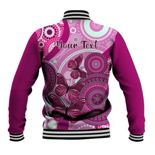 personalised-australia-breast-cancer-baseball-jacket-indigenous-butterfly-no-one-fights-alone