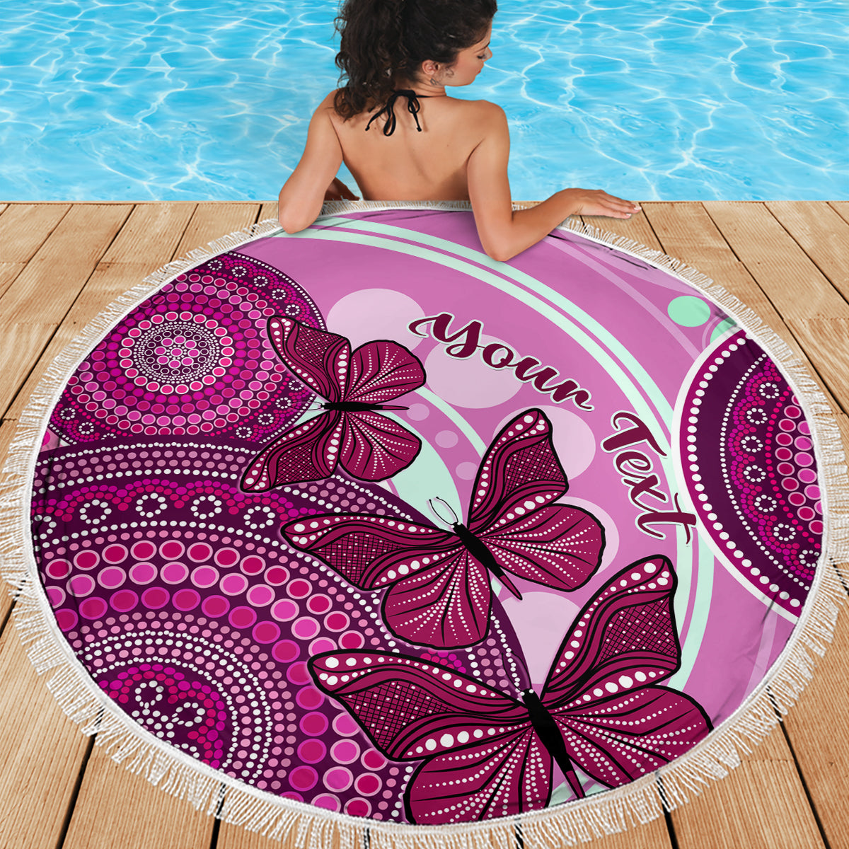 personalised-australia-breast-cancer-beach-blanket-indigenous-butterfly-no-one-fights-alone