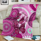 personalised-australia-breast-cancer-blanket-indigenous-butterfly-no-one-fights-alone