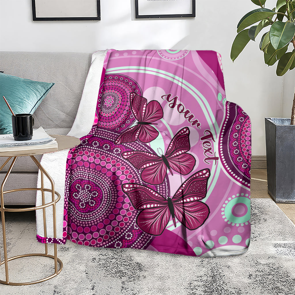 personalised-australia-breast-cancer-blanket-indigenous-butterfly-no-one-fights-alone
