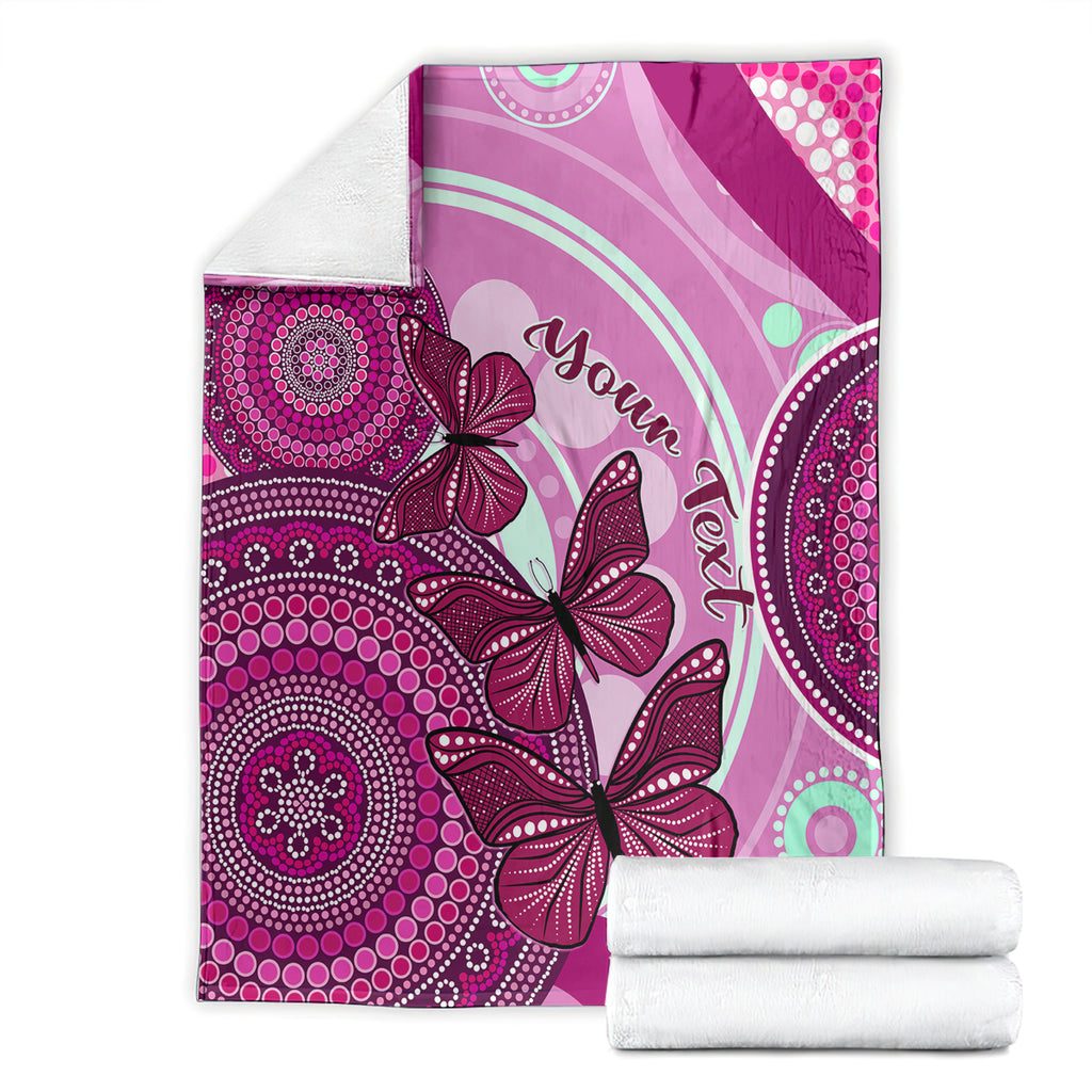 personalised-australia-breast-cancer-blanket-indigenous-butterfly-no-one-fights-alone