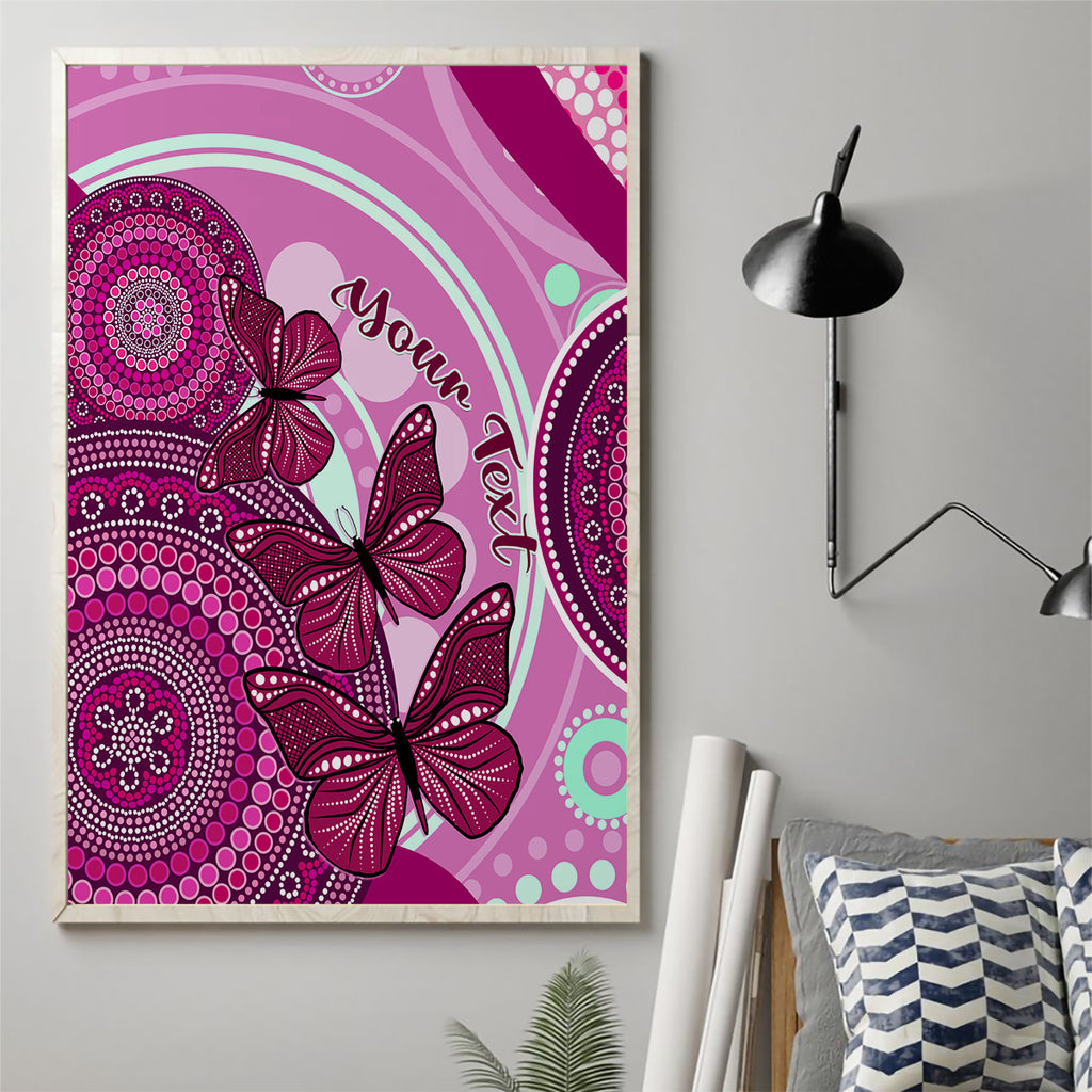 personalised-australia-breast-cancer-canvas-wall-art-indigenous-butterfly-no-one-fights-alone