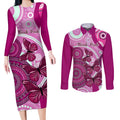 personalised-australia-breast-cancer-couples-matching-long-sleeve-bodycon-dress-and-long-sleeve-button-shirts-indigenous-butterfly-no-one-fights-alone