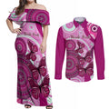 personalised-australia-breast-cancer-couples-matching-off-shoulder-maxi-dress-and-long-sleeve-button-shirts-indigenous-butterfly-no-one-fights-alone
