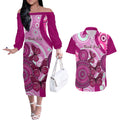 personalised-australia-breast-cancer-couples-matching-off-the-shoulder-long-sleeve-dress-and-hawaiian-shirt-indigenous-butterfly-no-one-fights-alone