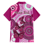 personalised-australia-breast-cancer-family-matching-off-shoulder-maxi-dress-and-hawaiian-shirt-indigenous-butterfly-no-one-fights-alone