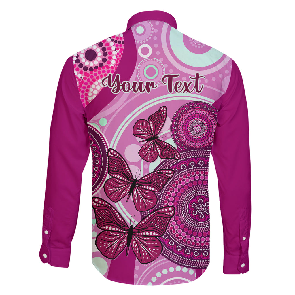 personalised-australia-breast-cancer-family-matching-off-shoulder-maxi-dress-and-hawaiian-shirt-indigenous-butterfly-no-one-fights-alone