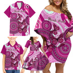 personalised-australia-breast-cancer-family-matching-off-shoulder-short-dress-and-hawaiian-shirt-indigenous-butterfly-no-one-fights-alone