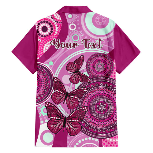 personalised-australia-breast-cancer-family-matching-off-shoulder-short-dress-and-hawaiian-shirt-indigenous-butterfly-no-one-fights-alone