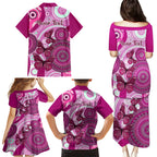 personalised-australia-breast-cancer-family-matching-puletasi-dress-and-hawaiian-shirt-indigenous-butterfly-no-one-fights-alone