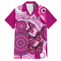 personalised-australia-breast-cancer-family-matching-short-sleeve-bodycon-dress-and-hawaiian-shirt-indigenous-butterfly-no-one-fights-alone