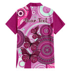 personalised-australia-breast-cancer-family-matching-short-sleeve-bodycon-dress-and-hawaiian-shirt-indigenous-butterfly-no-one-fights-alone