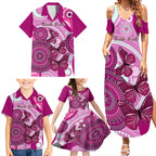 personalised-australia-breast-cancer-family-matching-summer-maxi-dress-and-hawaiian-shirt-indigenous-butterfly-no-one-fights-alone