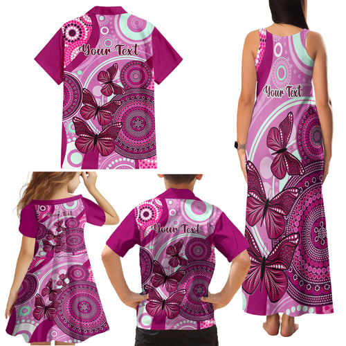 personalised-australia-breast-cancer-family-matching-tank-maxi-dress-and-hawaiian-shirt-indigenous-butterfly-no-one-fights-alone