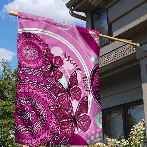 personalised-australia-breast-cancer-garden-flag-indigenous-butterfly-no-one-fights-alone