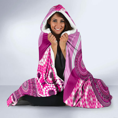 personalised-australia-breast-cancer-hooded-blanket-indigenous-butterfly-no-one-fights-alone