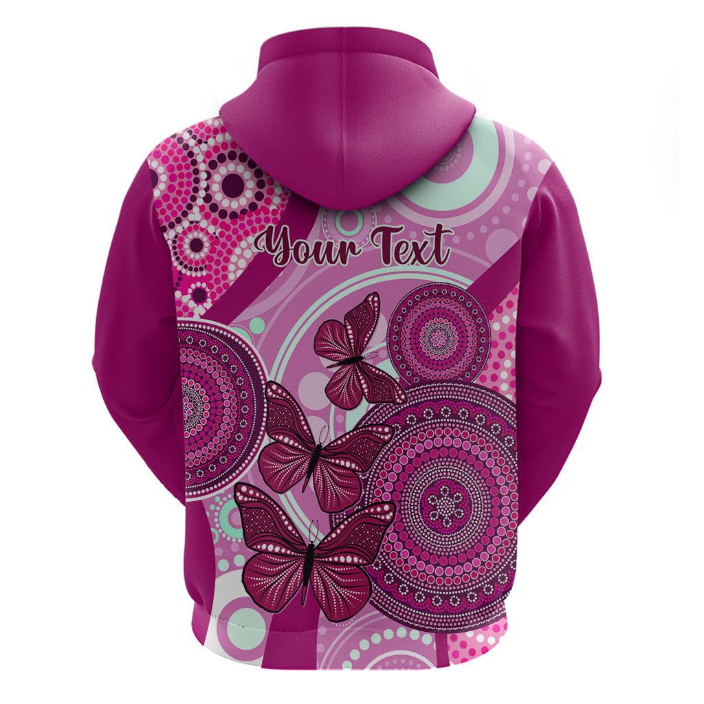personalised-australia-breast-cancer-hoodie-indigenous-butterfly-no-one-fights-alone