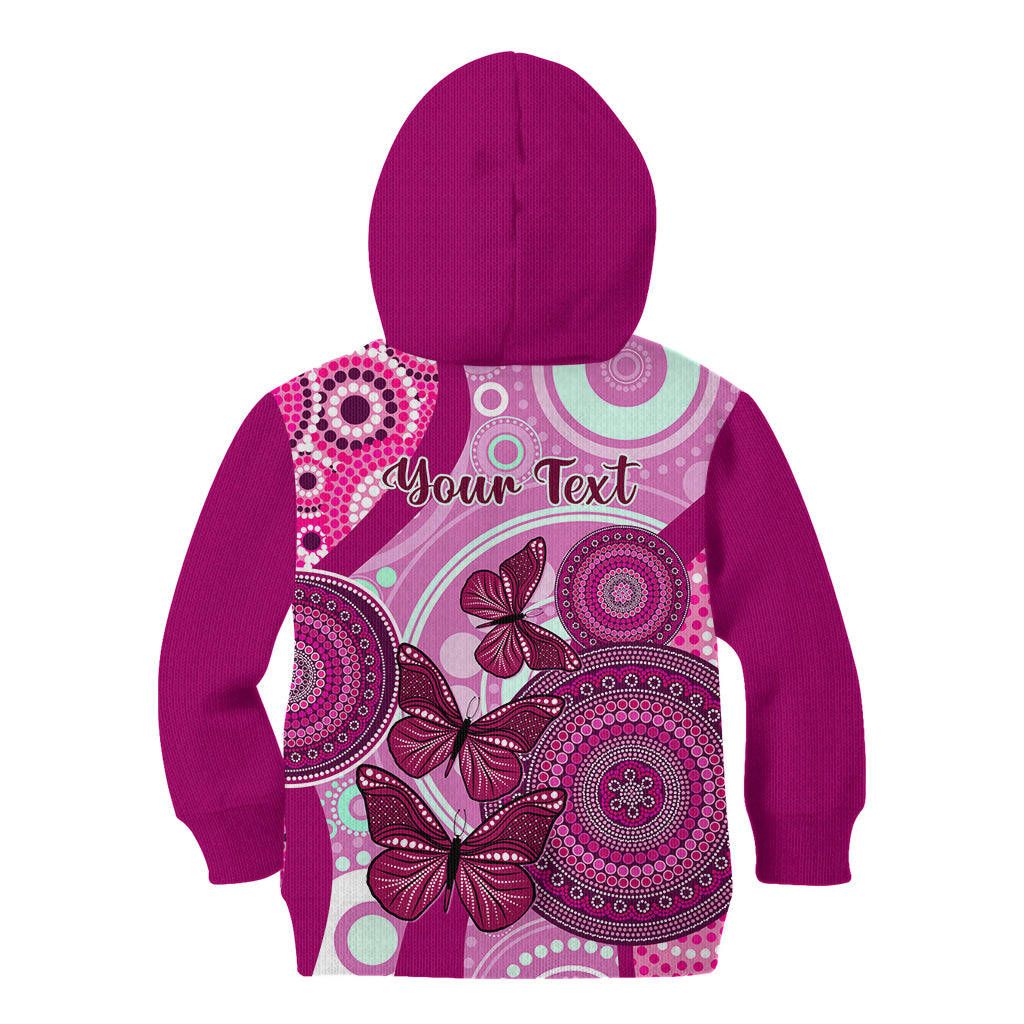 personalised-australia-breast-cancer-kid-hoodie-indigenous-butterfly-no-one-fights-alone