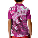 personalised-australia-breast-cancer-kid-polo-shirt-indigenous-butterfly-no-one-fights-alone