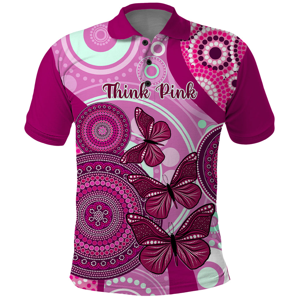 personalised-australia-breast-cancer-polo-shirt-indigenous-butterfly-no-one-fights-alone