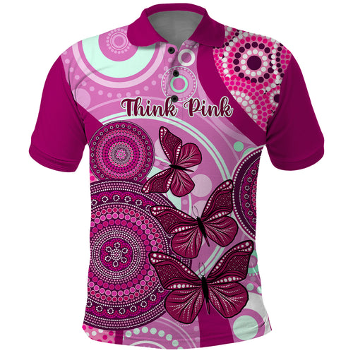 personalised-australia-breast-cancer-polo-shirt-indigenous-butterfly-no-one-fights-alone