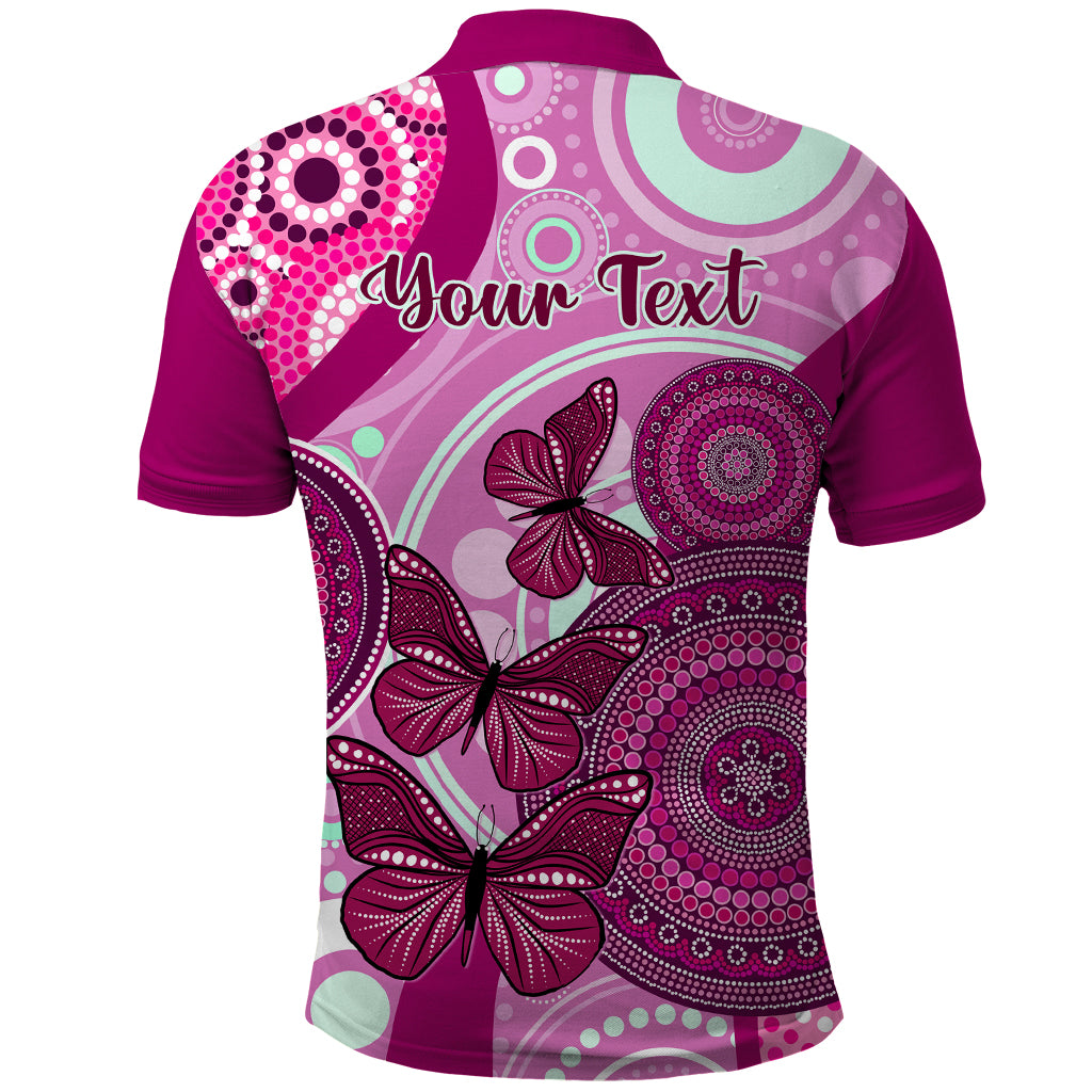 personalised-australia-breast-cancer-polo-shirt-indigenous-butterfly-no-one-fights-alone
