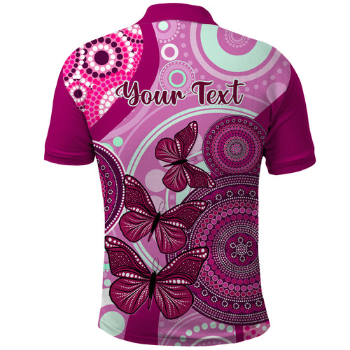 personalised-australia-breast-cancer-polo-shirt-indigenous-butterfly-no-one-fights-alone