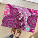 personalised-australia-breast-cancer-rubber-doormat-indigenous-butterfly-no-one-fights-alone