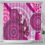 personalised-australia-breast-cancer-shower-curtain-indigenous-butterfly-no-one-fights-alone